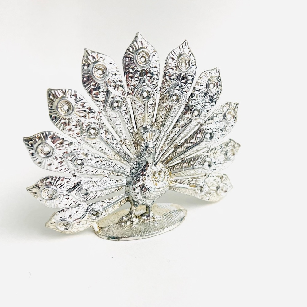 Vintage Metal Peacock Earring Jewelry Holder Display